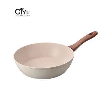 Custom Logo 30/35/40cm Maifan Stone Home Kitchen Fryer Wok Steak Skillet Kitchenware Cookware Non Stick Frying Pan