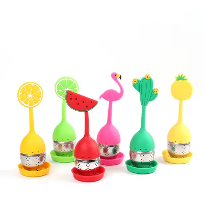 Hot Sale Round 304 Stainless Steel Tea Filter Silicone Tea Infuser Customized Modern Design Tea Strainer