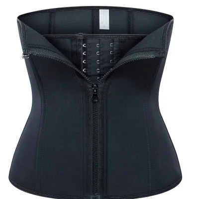 Waist Trainer with 9 Steel Bones Zipper Hook Tummy Control Postpartum Belly Wrap Slimming Shapewear for Women