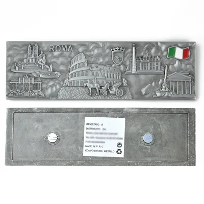 3D Custom Logo Metal Rome Souvenir Antique Fridge Magnet for Kitchen Refrigerator Decoration Promotional Kitchen Fridge Magnets