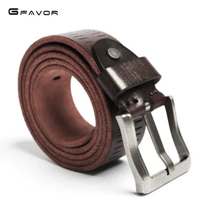 Top Layer Simple Belts Men Leather Strap Steel Buckle Cowskin Waist Strap Male Belts for Men