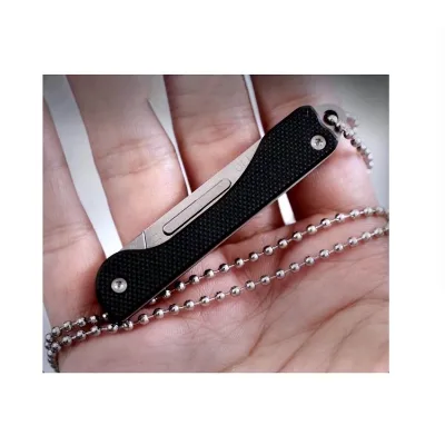 China Supply Portable G10 Handle Mini Utility Knife with Steel Blade Pocket Knife for Outdoor Unboxing and Paper Use