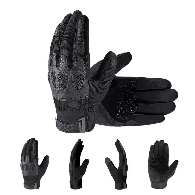 Breathable Mesh Padded Hand Protection Anti-Shock Palm Silicone Grip Gloves for Driving Climbing & Weightlifting