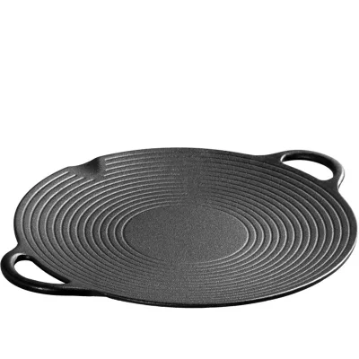 Grill Pan, Korean Traditional BBQ Grill Pan - Stovetop Nonstick Indoor/Outdoor Smokeless BBQ Cast Iron Grill Pan
