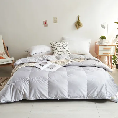 Super Comfortable Hotel Use Down Duvet Soft Skin-Friendly Poly/Cotton Fabric Fluffy Goose Down Quilt