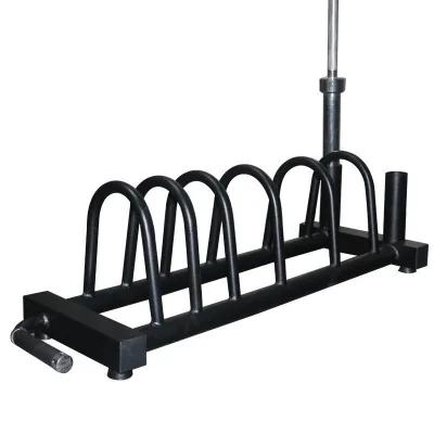 Weight Plate Storage Rack Barbell Holder with Bar Storage Tube Portable Weight Plate Tree Organizer for Gym Home FitnessTraining