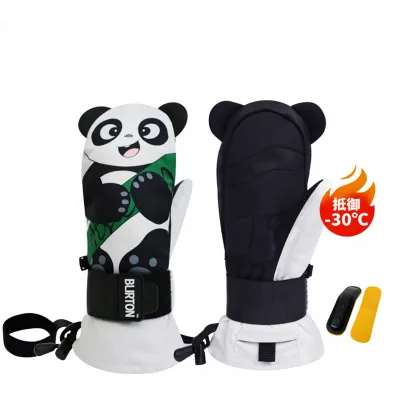 Cartoon Waterproof Children Ski Gloves Windproof Non-slip Touchscreen Compatible Breathable Kids Cycling Snow Snowboard Thick