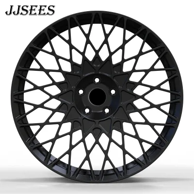 JJSEES Lightweight Mesh Forged Wheel | Honeycomb Multi-Spoke 6061-T6 Monoblock Rim | Matte Black Performance Design