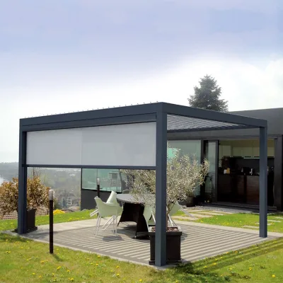 High Quality Outdoor Gazebo Aluminum Pergola Shutters Remote Control Electric Waterproof Pergola