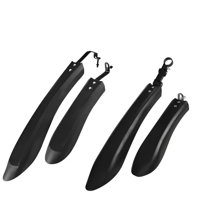Aisye 26-Inch BMX MTB Folding Bicycle Mudguard Fender Universal Full Set Front/Rear Soft Rubber Arc Height Adjustable Fork 225G