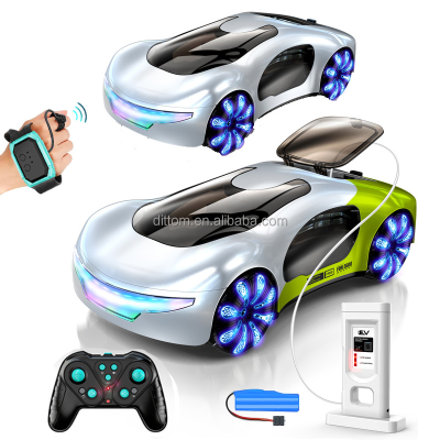 2.4G&Watch Gesture New Energy Simulation Concept RC Car 1/20th 9CH Dual Fog Spray Stunt Car With Charging Dock