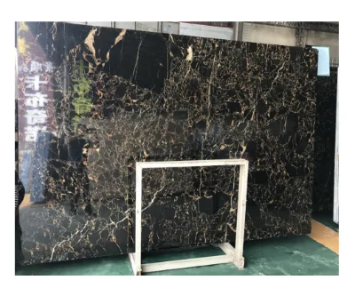 High Quality Modern Hotel Portoro Black Gold Marble Cladding for Stair Wall Panel Interior Decoration Floor Big Slab