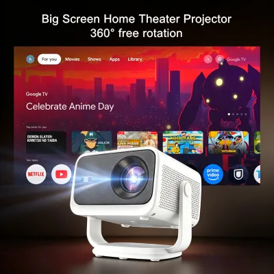 Smart Home Projector 1080P 4K Decoding Dual WiFi Auto Focus Keystone Portable Video Beamer for Home Cinema Streaming