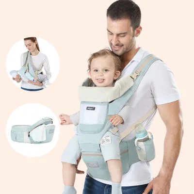 Personalized Baby Carrier with Hip Seat Newborn to Toddler 6-in-1 Ways to Carry All Seasons, Adjustable Baby Holder Carrier