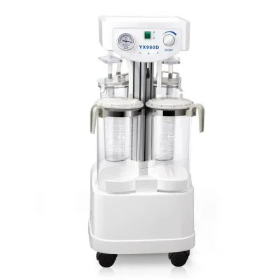 Medical Used Emergency Aspirator Jar 4000ml 2000ml Portable Flow Rate 80L/min Electric Sputum Suction Unit With Double Bottle