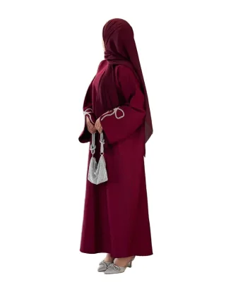New Modest Muslim Abaya Thawb Spring Summer Autumn Plus Size Women's Floor Length Long Sleeve Polyester Closed Wholesale