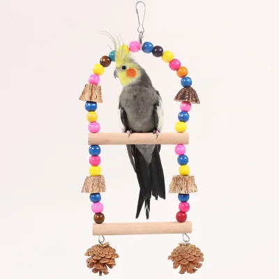 Double Parrot Swing Ring Climbing Ladder Parrot Toy Climbing Bridge Grinding Supplies