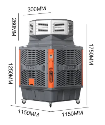 BL Eight Sided Mobile Air Cooler Motor Pump Automatic High Productivity 280L-350L Water Tank Wheels Floor-Standing Low Noise