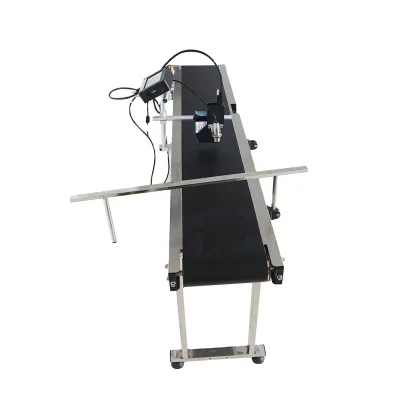 Conveyor Table Stainless Steel Motorized Powered PVC Belt Conveyor for Inkjet Coding