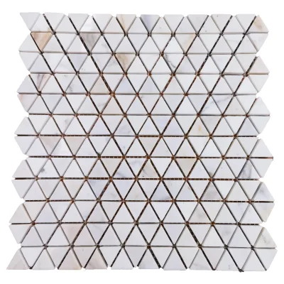 Italy Calacatta Gold Marble Mosaic Tiles Triangle Shape for Home Indoor Wall and Floor Decor