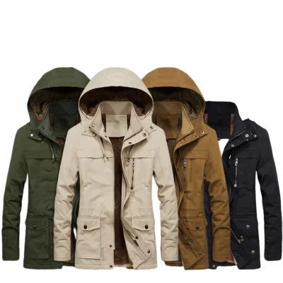 Men's Jackets Outerwear New Winter Jacket Men Thicken Warm Fur Hooded Parka Coat Fleece Overcoats Size M~5xl Thick Warm Jacket