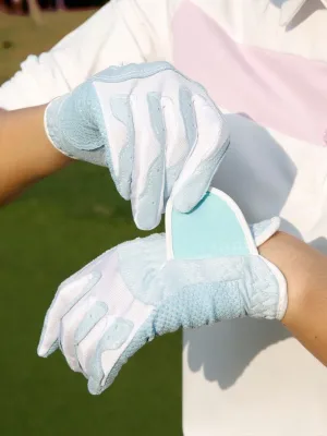 Anti Slip Golf Glove White Piece Custom Logo Print Hand Weight Size Colour Left Place Sheepskin