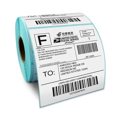 Direct Thermal Label White Paper Roll 4x6 Round 4*6 Transfer Printing Packaging Shipping Barcode Self Adhesive Printer Sticker