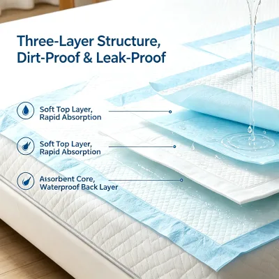 Super Absorbent Disposable Bed Nursing Pad Nonwoven Surface Incontinence Protection Pad Wholesale