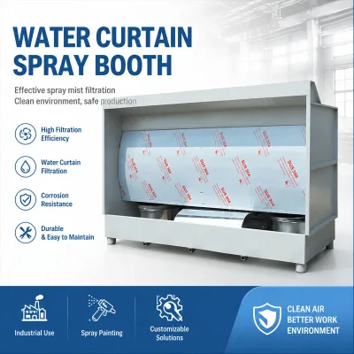 Waterfall Cabinet Spray Booth Stainless Steel Eco-friendly Spray Room Water Circulation Small Sanding Dust Collection Motor 99%