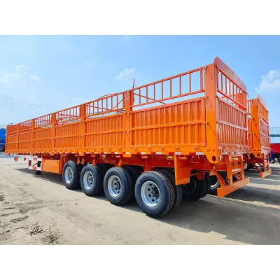 3 Axles Cargo Transport Semi Trailer Self Dumping 3-axle Fence Semi-trailer 2 Axles Cargo Semi Trailer