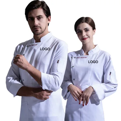 Spring Wear Used Uniform Work Shirts for Kitchen Staff Women's Long Sleeve Top Restaurant Chef Jacket Women