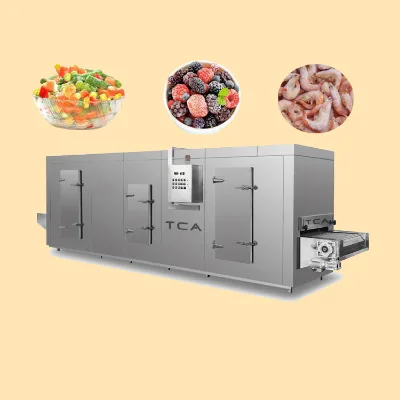 AICN Automatic Cryogenic Spiral Tunnel Fluidized Deep Iqf Quick Freezer Machine for Vegetable Processing Industry