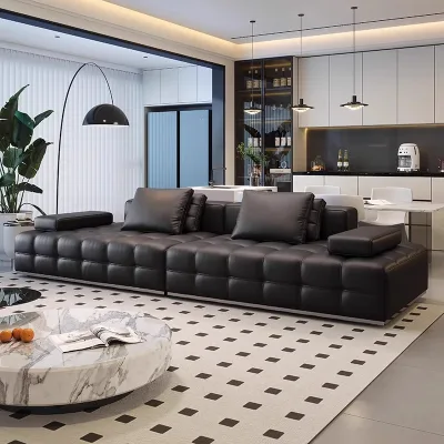 Italian Style Modern Luxury Leather Sofa Set for Home Office Hotel Villa Apartment School/Hospital Use