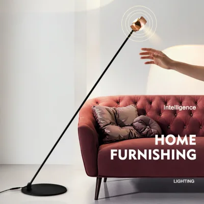 German Export Brand Minimalist Living Room Floor Lamp Designer Gesture Control LED Light Luxury Aluminum Glass