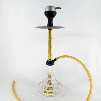 New Arrival Yellow Medium Size Single Hose and Double Hose Hookah Shisha Set