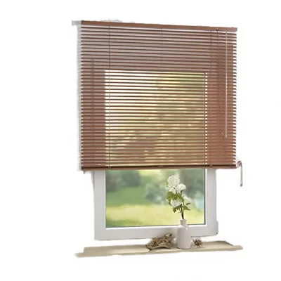 Aluminum Venetian Blinds with Bead Rope Light Filtering 80 X 130 cm in Terracotta