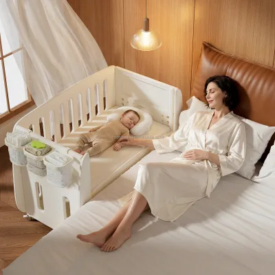 VSUCH Multifunctional Baby Funiture Euro Bed Baby Cots Expandable High Quality Height Adjustable Baby Cribs That Attach to Bed
