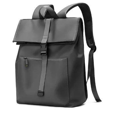 Gorchis New Men's 20-35L British Casual Retro Pattern Student Backpack Simple Waterproof Zipper PVC Softback Fashionable
