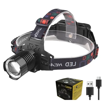 30W Long Range Headlight Rechargeable P50LED Headlamp 3 Modes Waterproof Motion Sensor Head Lamp Flashlight for Camping Survival