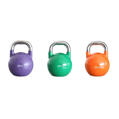 Custom Logo Competition Kettlebell with Chrome Handle Steel 2-10KG Weight Range Eco-friendly Guli Fitness GL-KB015 Custom Color