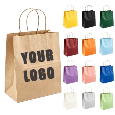 Kraft Paper Bags with Handles Bulk Kraft Paper Bags No Logo Plain Brown Bag Wholesale Supplier