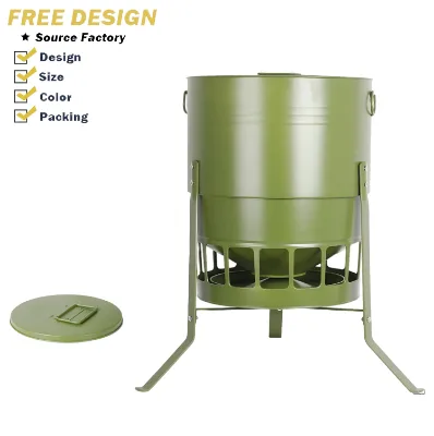 Heavy Sturdy Ground Standing Large-capacity Food Dispenser Waterproof Feeding Supply for Small Livestock Poultry Animal Feeder