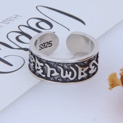 Personalized Fashion S925 Silver Adjustable Wedding Rings Couple Engagement Rings for Men Ring