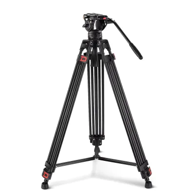 74" Video Tripod with Fluid Head QR Plate Aluminum Heavy Duty Camera Tripod Professional for DSLR Cameras Camcorders