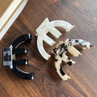 Korean Vintage High Quality Large Tortoiseshell Women Acetate Hair Claw Clip