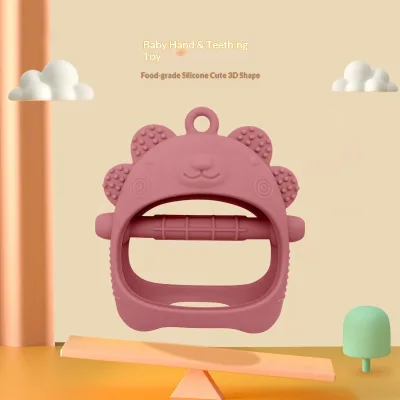New Baby Teething Toy Food-Grade Silicone Bear Head Design Prevents Hand Chewing Soothing Chew Stick for 0-24 Months
