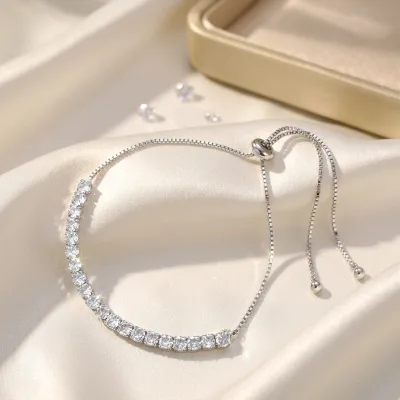 Lab Grown Diamond Tennis Bracelet 14K White Gold D Color 3mm/4mm/5mm Half Filled Classic Third Party Certified Unisex Brilliant