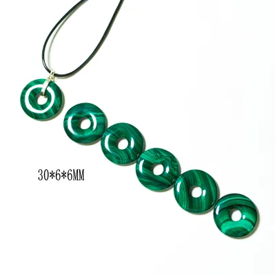 Aita 30mm Nice Quality Natural Green Malachite Donut-shape Pendant for Necklace Accessories Trendy Semi-Precious Stones Beads