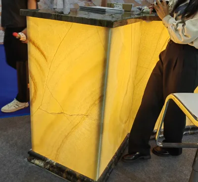 Translucent Back-lit Natural Yellow Honey Onyx Marble Slab Tile Countertop Yellow Onice Backlight Customized Sizes
