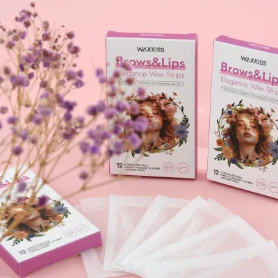 Waxkiss Brows Lips Elegance Wax Strips Hair Removal Easy to Use Depilatory Facial Wax Strips